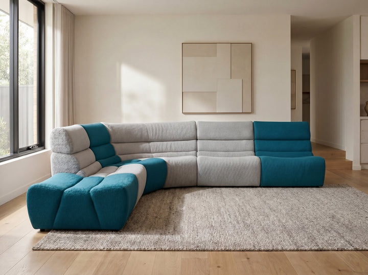 Manchester Corner Lounge Sofa with Ottomans – Modern Sectional Couch