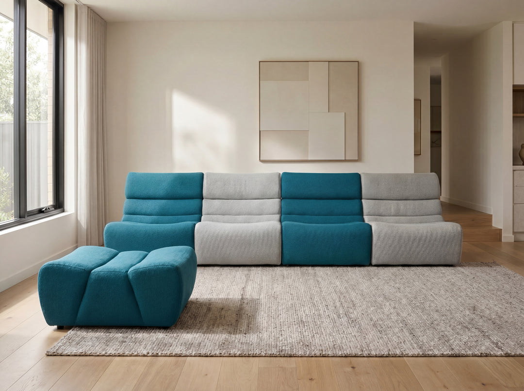 Manchester Corner Lounge Sofa with Ottomans – Modern Sectional Couch