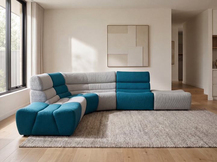Manchester Corner Lounge Sofa with Ottomans – Modern Sectional Couch