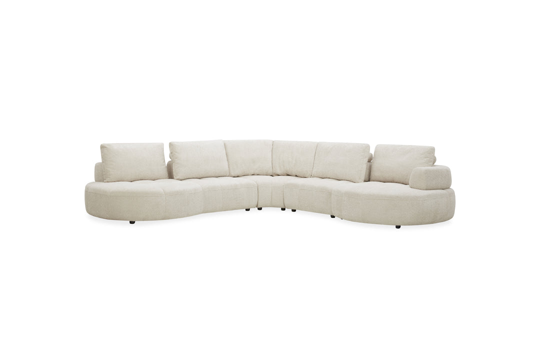 Beige sectional sofa on a white background