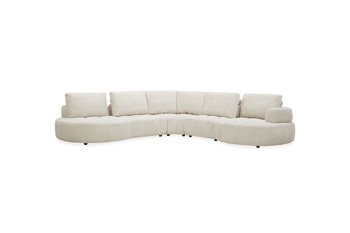 Beige sectional sofa on a white background