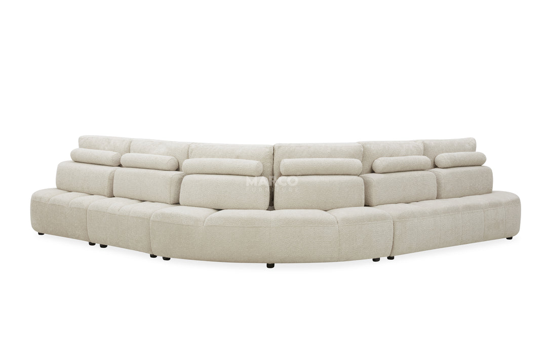 Beige sectional sofa on a white background