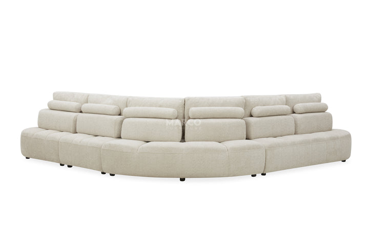 Beige sectional sofa on a white background