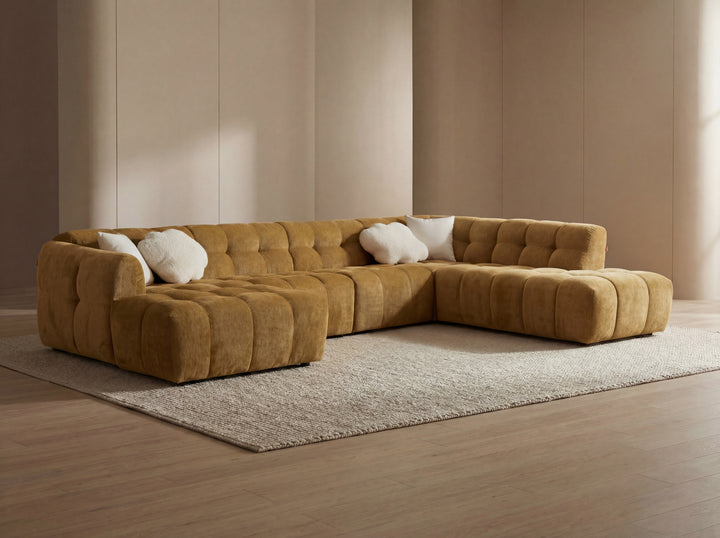 Olavia Double Chaise Modular Fabric Lounge – Modern Sectional Lounge Set