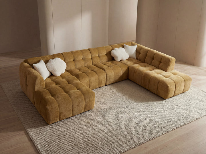 Olavia Double Chaise Modular Fabric Lounge – Modern Sectional Lounge Set
