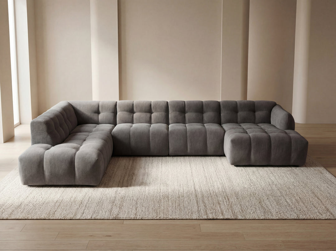 Olavia Double Chaise Modular Fabric Lounge – Modern Sectional Lounge Set