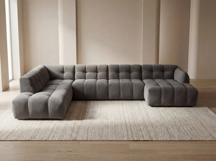 Olavia Double Chaise Modular Fabric Lounge – Modern Sectional Lounge Set