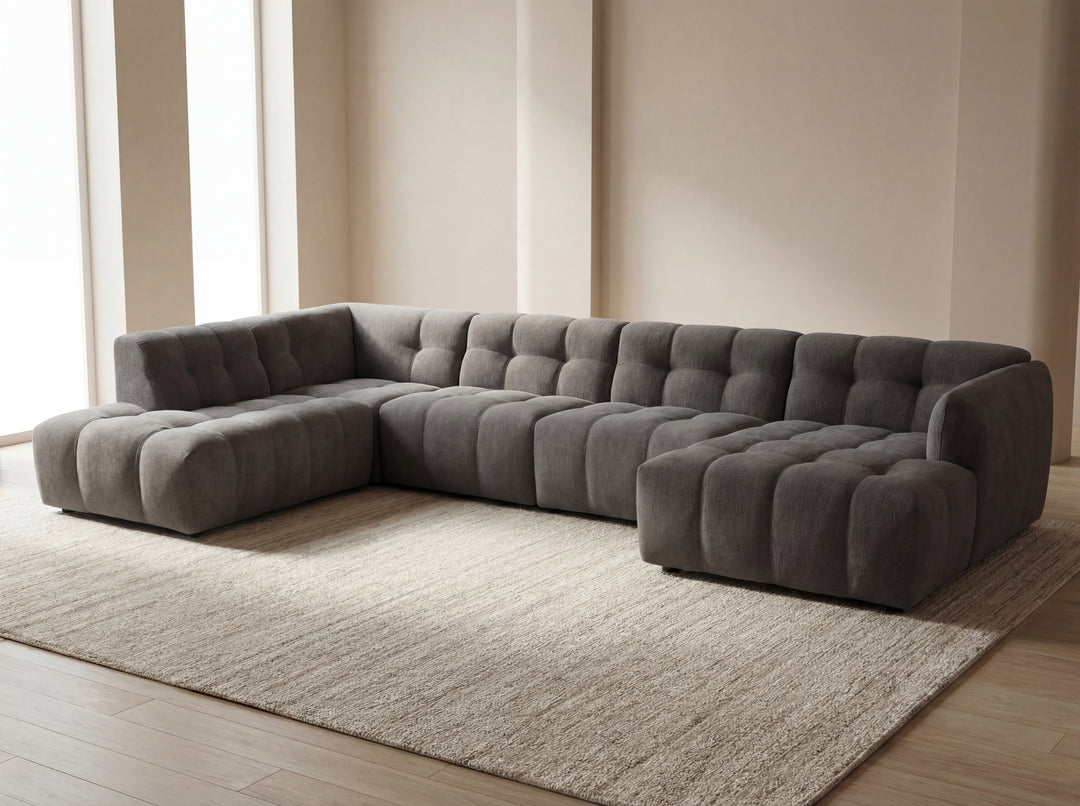 Olavia Double Chaise Modular Fabric Lounge – Modern Sectional Lounge Set