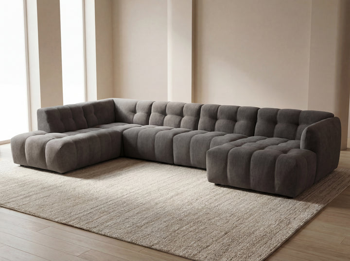 Olavia Double Chaise Modular Fabric Lounge – Modern Sectional Lounge Set