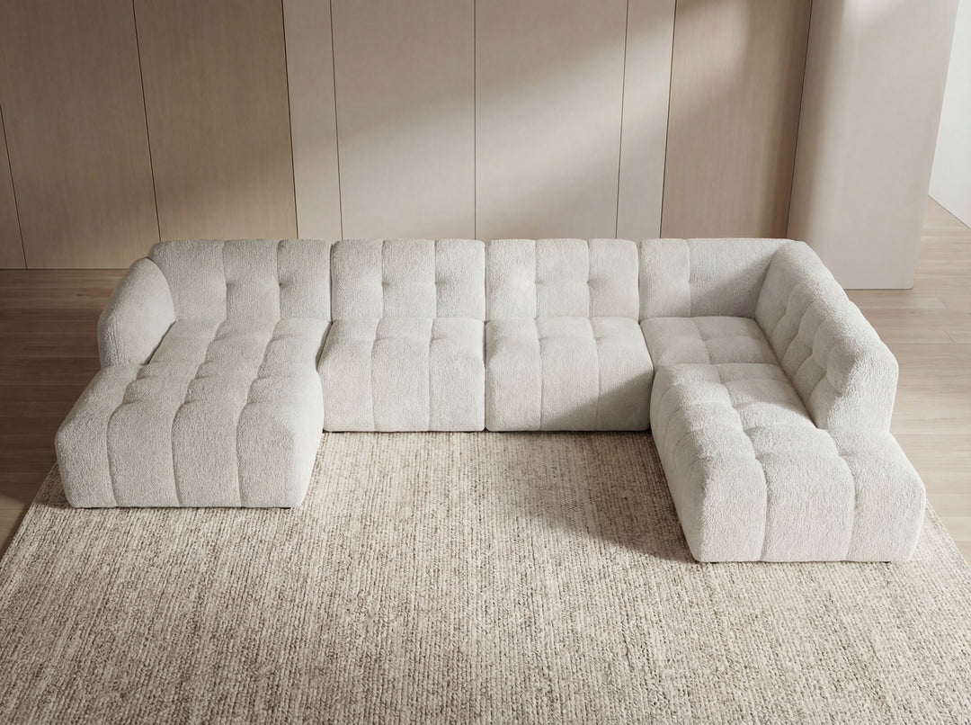 Olavia Double Chaise Modular Fabric Lounge – Modern Sectional Lounge Set