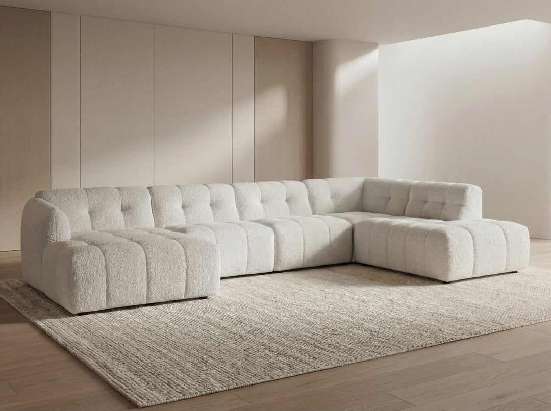 Olavia Double Chaise Modular Fabric Lounge – Modern Sectional Lounge Set