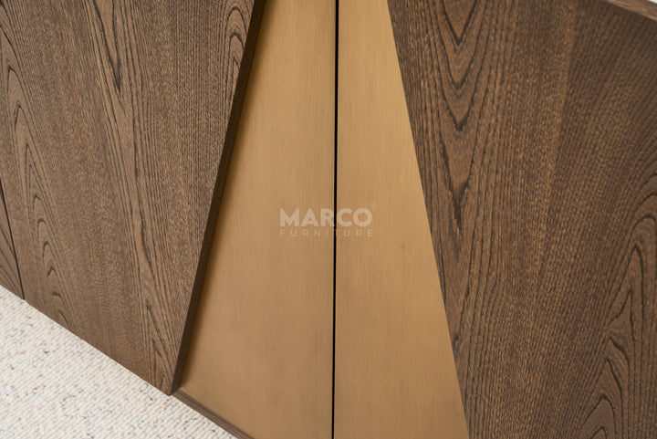 Olmo Fiorito Sintered Stone Top Buffet Table – Modern Storage Cabinet