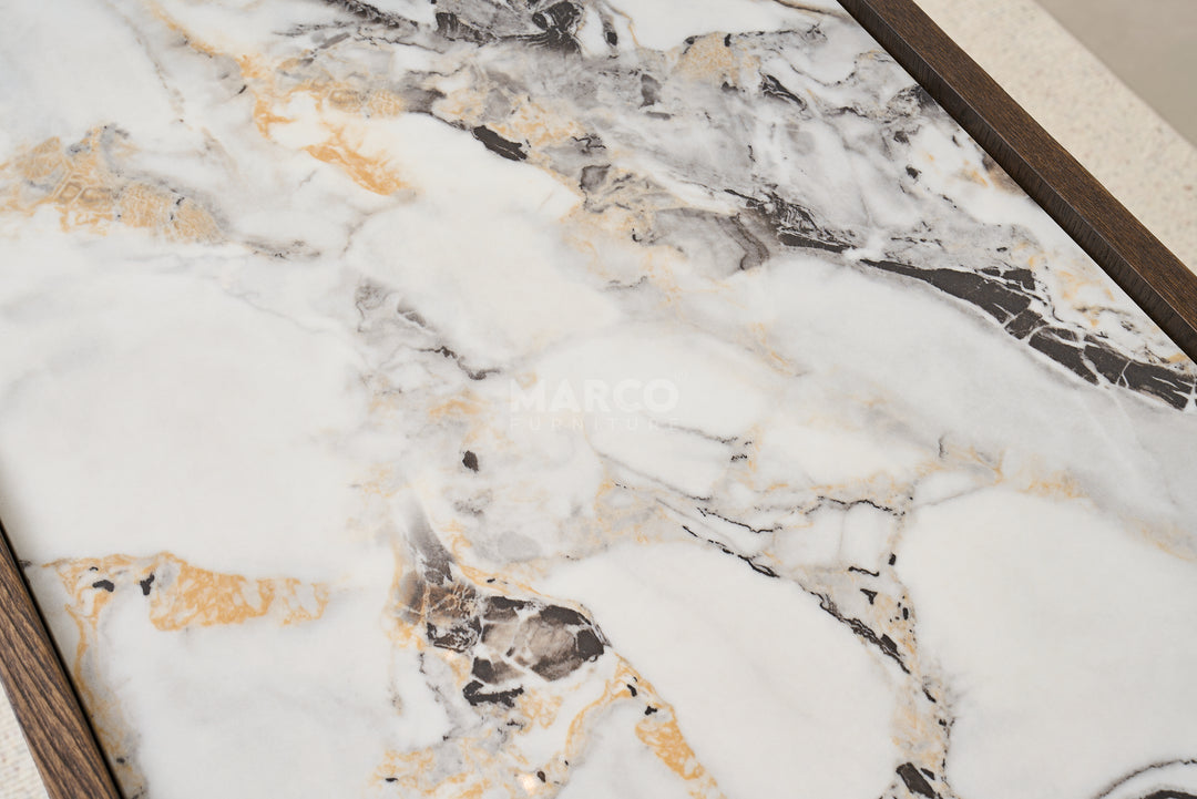 Olmo Fiorito Sintered Stone Top Buffet Table – Modern Storage Cabinet