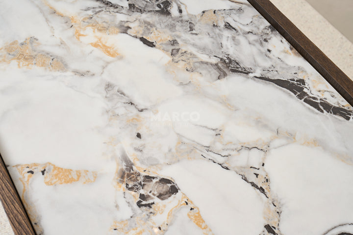 Olmo Fiorito Sintered Stone Top Buffet Table – Modern Storage Cabinet