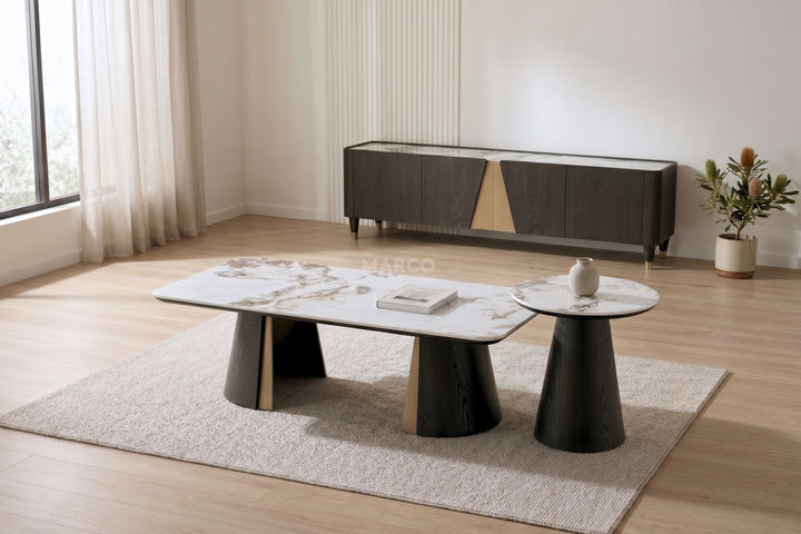 Olmo Fiorito Sintered Stone Coffee Table (Black)