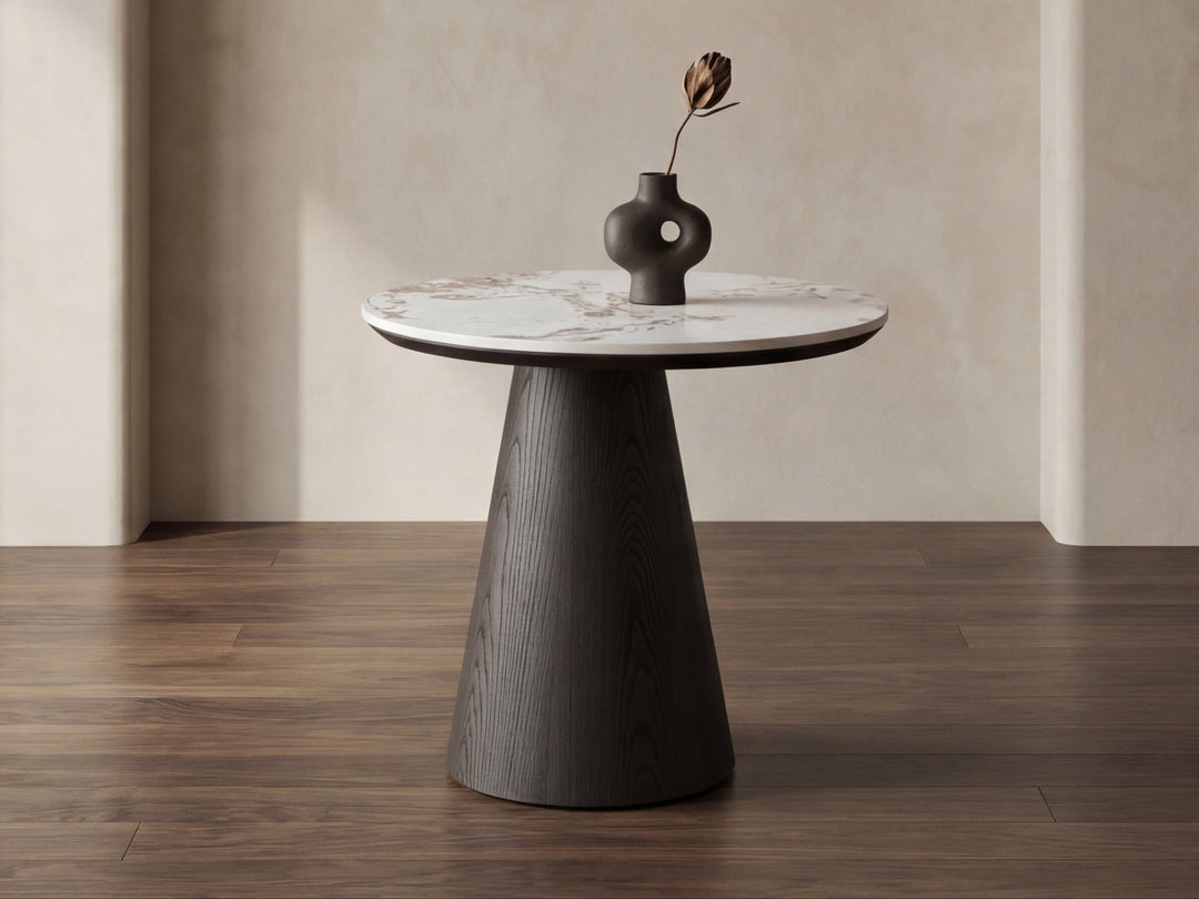 Olmo Fiorito Black Corner Table - Sintered Stone Side Table