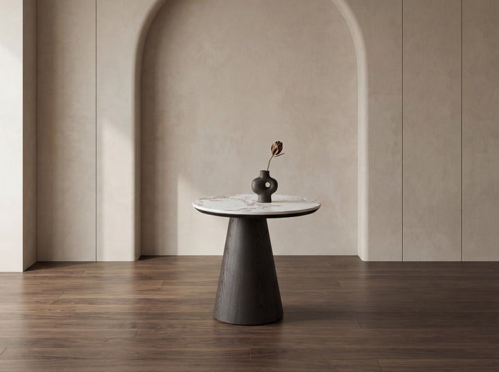 Olmo Fiorito Black Corner Table - Sintered Stone Side Table