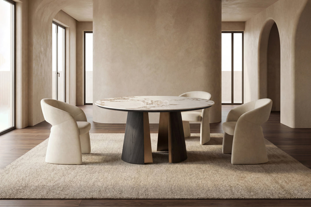 Mont Blanc Sintered Stone Round Dining Table (Black)