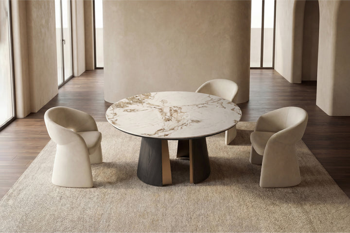 Mont Blanc Sintered Stone Round Dining Table (Black)