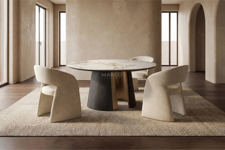 Mont Blanc Sintered Stone Round Dining Table (Black)