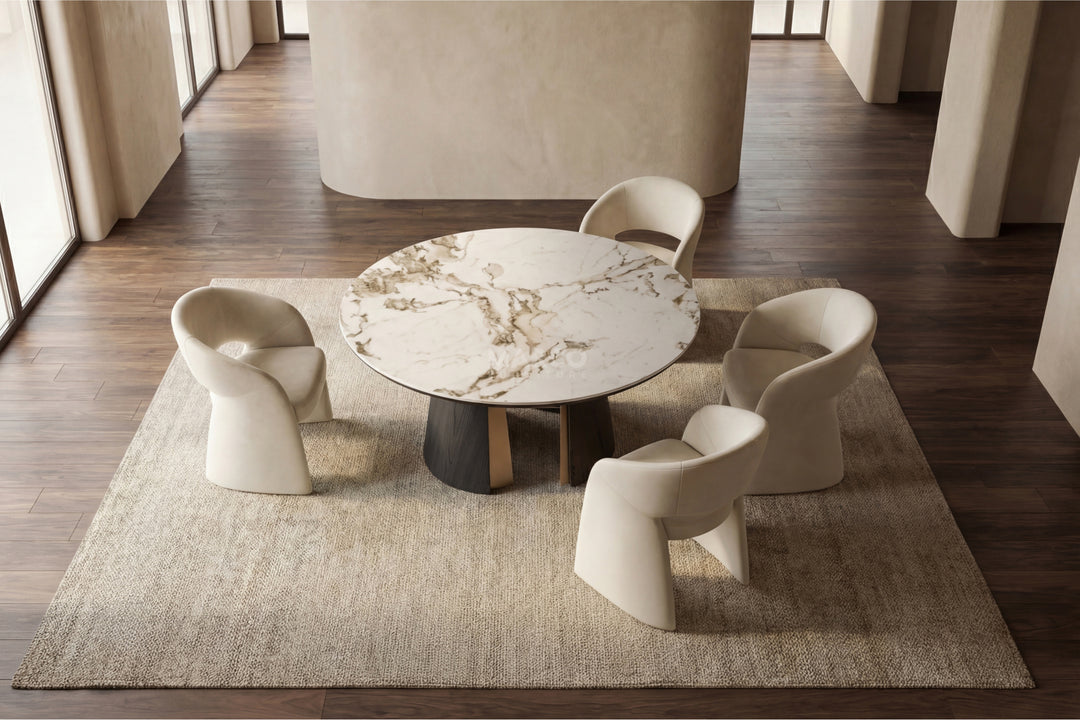 Mont Blanc Sintered Stone Round Dining Table (Black)