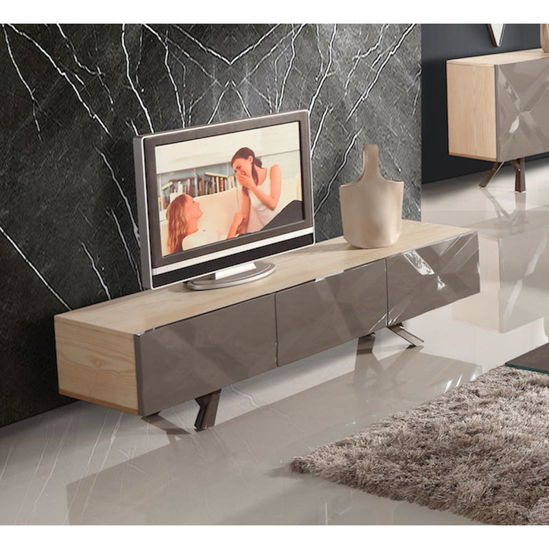 Panther Media Console for Living Room With Black Metal Legs
