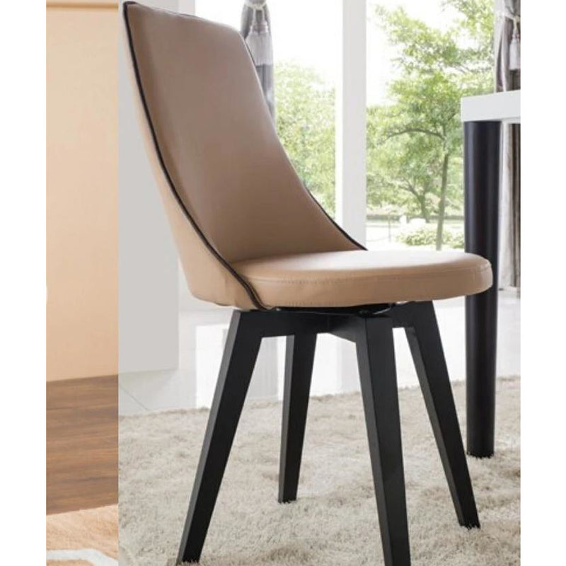 Polo Black Leather Dining Chair with Rubber Wood Base - Marco Furniture