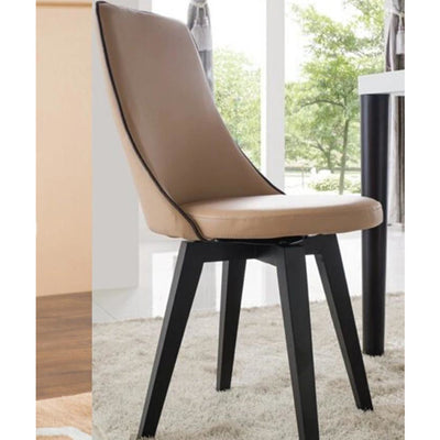 Polo Grey Leather Dining Chair with Rubber Wood Base