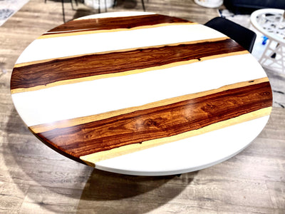 Round Epoxy Resin Table with US Walnut