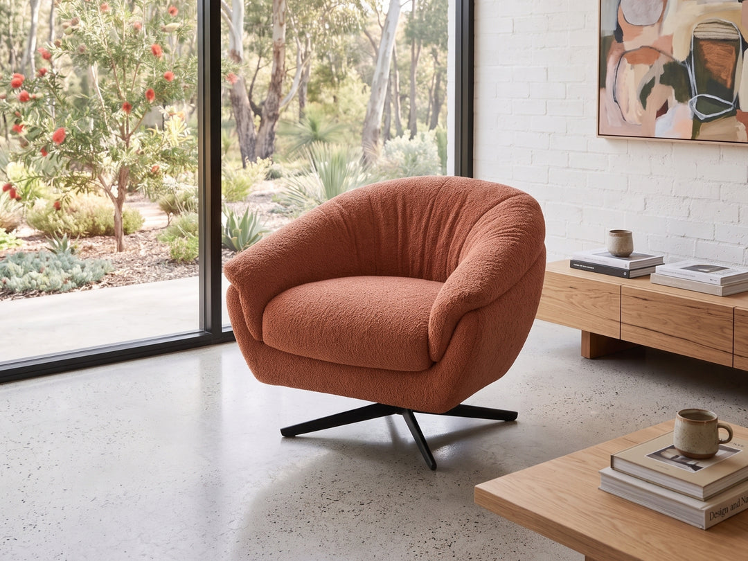 Stella Velvet Accent Armchair – Swivel Occasional Chair