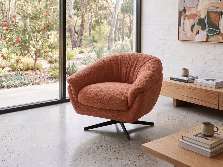Stella Velvet Accent Armchair – Swivel Occasional Chair