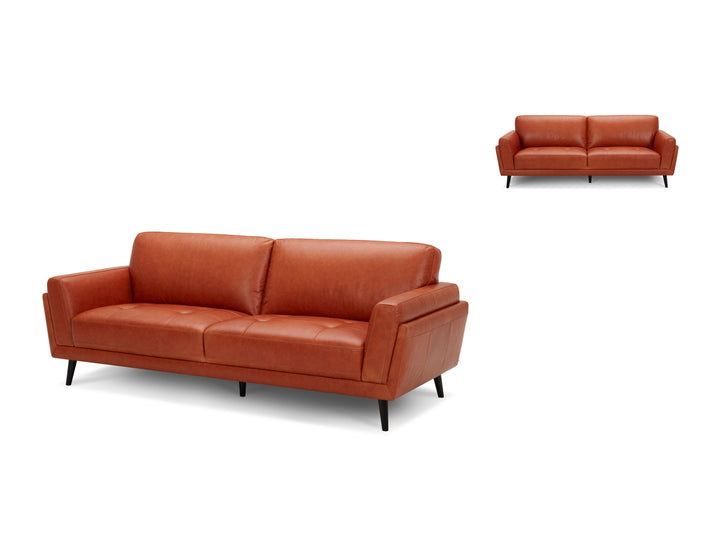Valino Vintage Leather Lounge Sofa – Mid-Century Modern Lounge