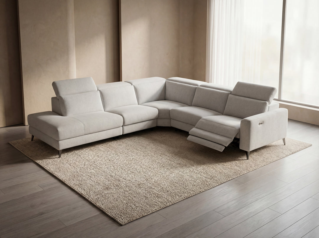 Vegas Fabric Modular Corner Lounge with Electric Recliner