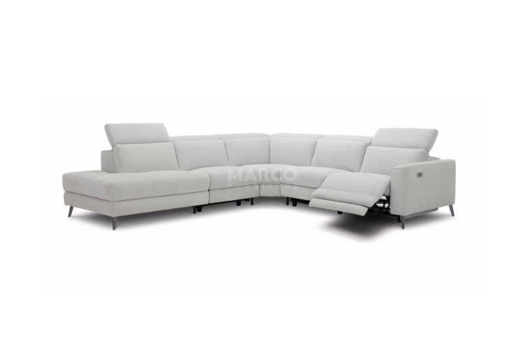 Gray sectional sofa on a white background