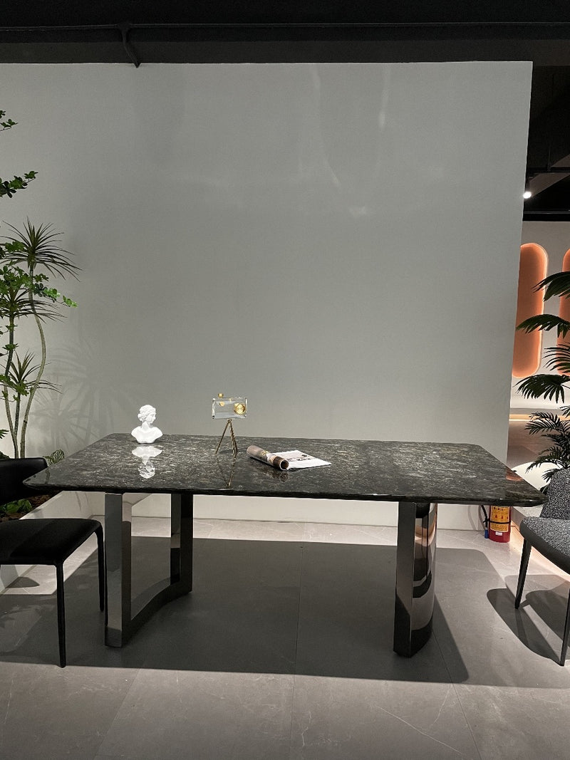 Veneto Luxurious  Black Galaxy Carrera Marble Dining Table