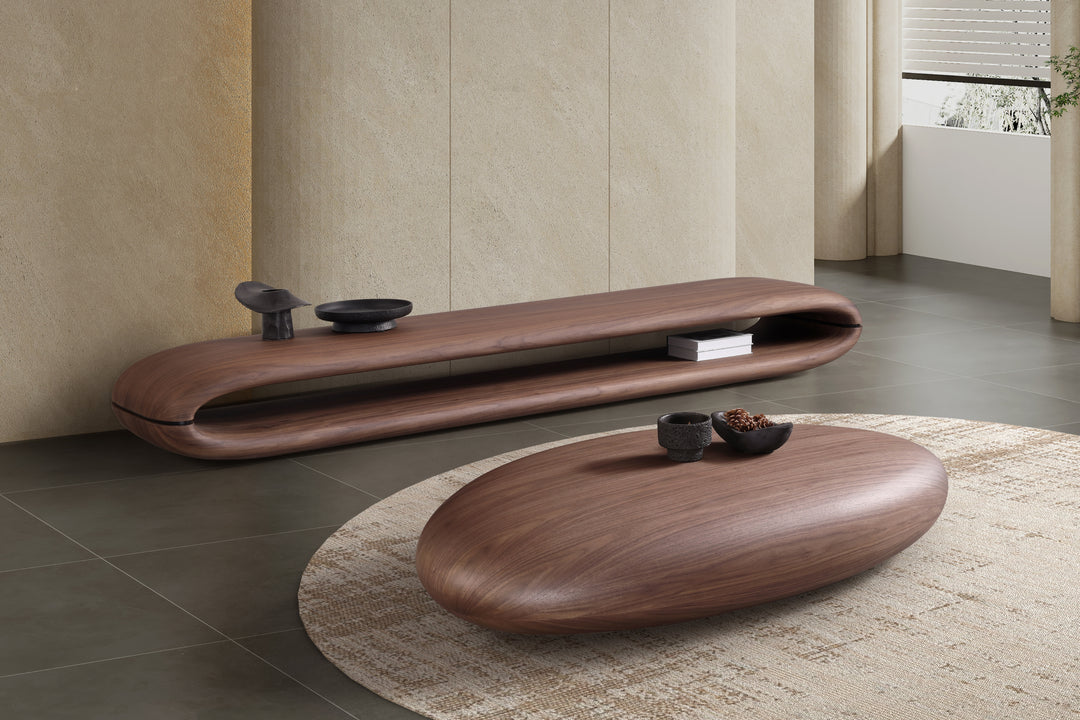 Venus Walnut TV Unit – Modern Lowline TV Cabinet