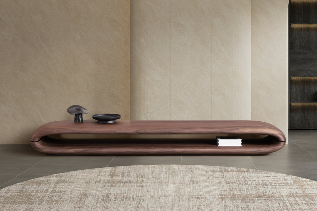 Venus Walnut TV Unit – Modern Lowline TV Cabinet