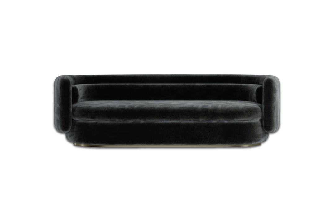 Black inflatable sofa on a white background