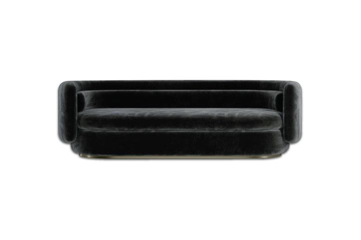 Black inflatable sofa on a white background