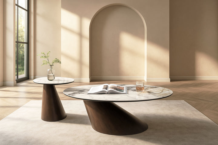 Vita Luno Sintered Stone Corner Table