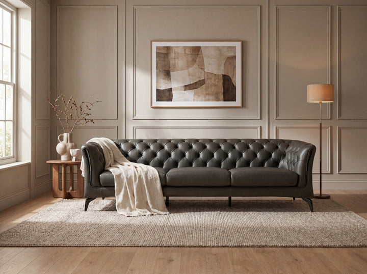 Winston Chesterfield Leather Sofa - Premium Leather Lounge