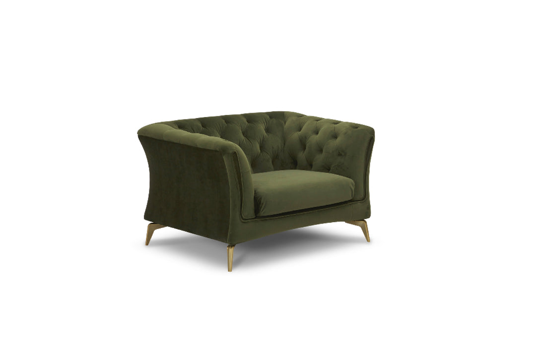 Winston Chesterfield Velvet Single Seat Sofa – Modern Lounge Chair