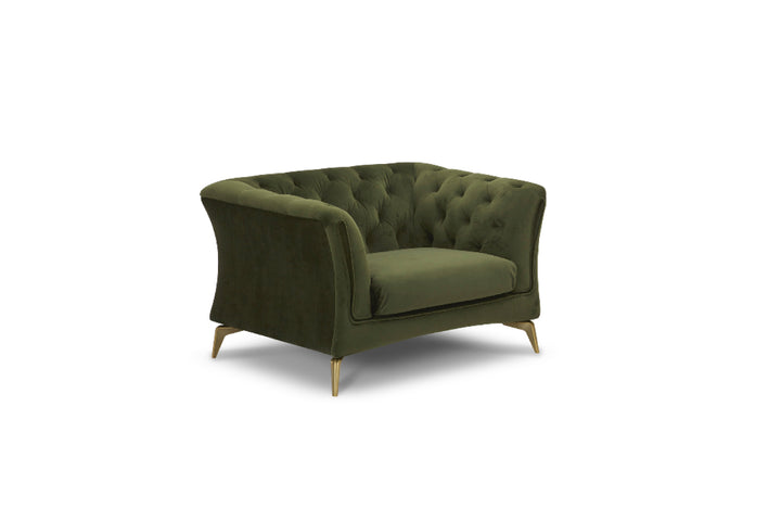Winston Chesterfield Velvet Single Seat Sofa – Modern Lounge Chair