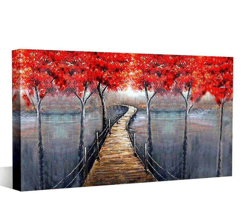 foggy-road-red-leaves-canvas-painting-4
