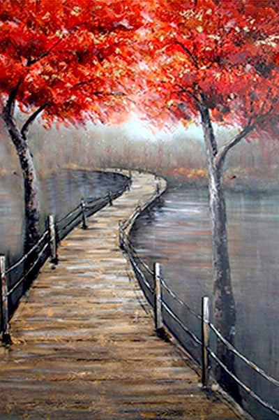foggy-road-red-leaves-canvas-painting-3