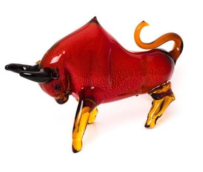 Bull Murano style Glass in Red