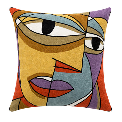 Purple Face Tapestry Pillow