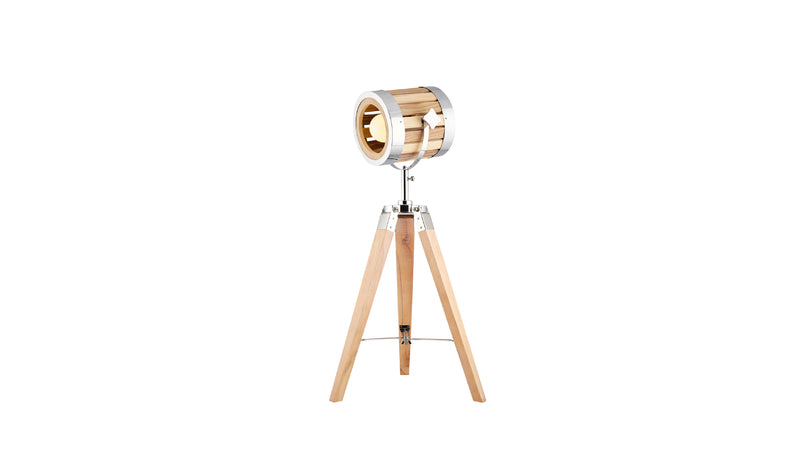 Tripod Table Lamp Wooden Shade